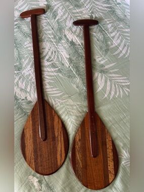 Handmade Hawaiian Koa Canoe Paddles (Set of 2)